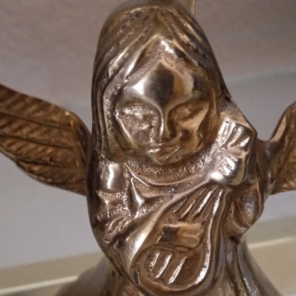 VINTAGE RARE BRASS ANGEL - Picture 3 of 6